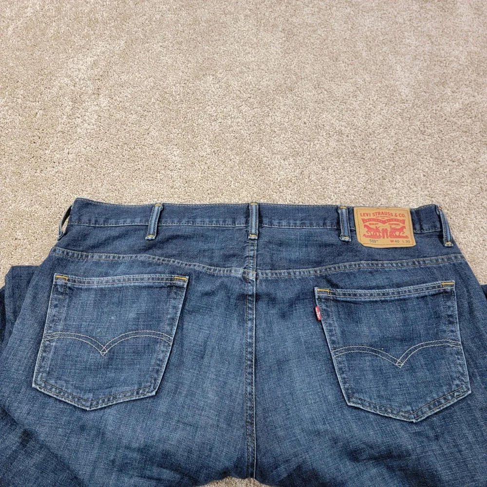 Levi's 569 Loose‎ Straight Leg Jeans Dark Wash Denim Comfort Fit W40 L30